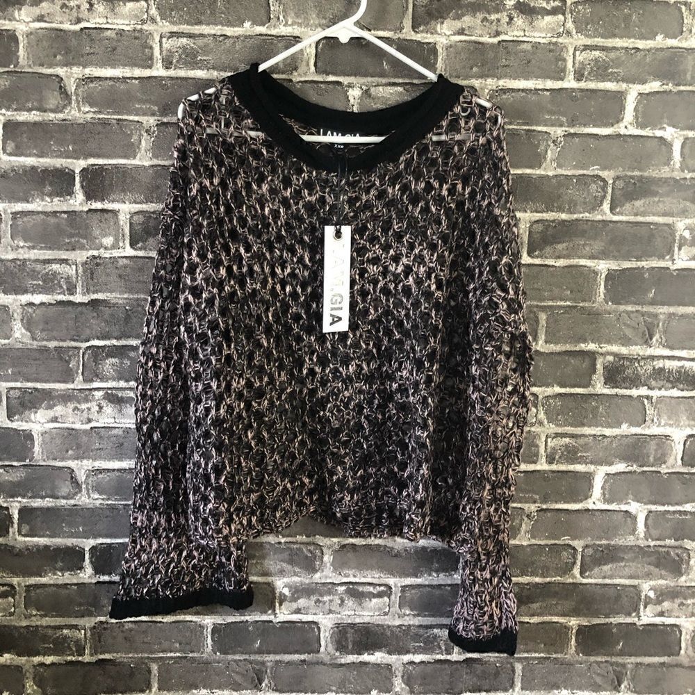 🌟! I.AM.GIA Oversized Knit Netted Sweater - Picture 4 of 9